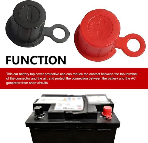 WZP 4PCS Car Battery Terminal Covers, Top Post Plastic Battery Post Caps with Washers, Universal Positive & Negative Battery Terminal Insulator Protector for SUV, Sedan, Truck (Black/Red) in Saudi Arabia