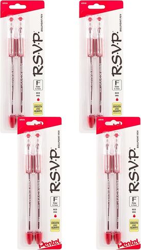 Pentel RSVP Ballpoint Pen, Fine Line, (0.7mm), Black Ink, Pack of 2 (BK90BP2A) in Saudi Arabia