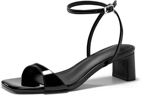 Coutgo Womens Chunky Low Heel Sandals Open Square Toe Ankle Strap Wedding Prom Dressy Shoes in Saudi Arabia