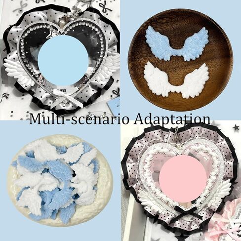50PCS Plush Angel Wings, 3.07 Inches Angel Wing Sew on Decorative Patches, Soft Fluffy Fairy Wing Ornament for Hair Clips, DIY Doll Crafts, Clothing, Gift Wrapping & Party Decorations Supplies in Saudi Arabia