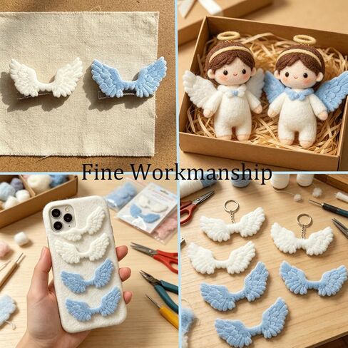 50PCS Plush Angel Wings, 3.07 Inches Angel Wing Sew on Decorative Patches, Soft Fluffy Fairy Wing Ornament for Hair Clips, DIY Doll Crafts, Clothing, Gift Wrapping & Party Decorations Supplies in Saudi Arabia
