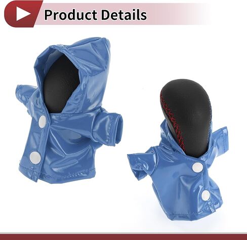 1 Pc Gear Shift Knob Cover Stick Shifting Handle Protector Hoodie Style Blue Faux Leather in Kuwait