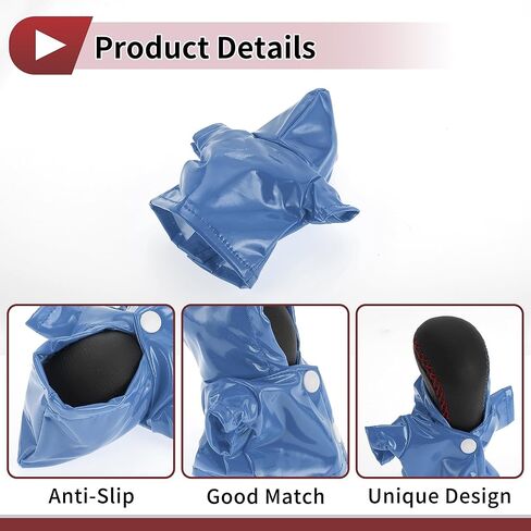 1 Pc Gear Shift Knob Cover Stick Shifting Handle Protector Hoodie Style Blue Faux Leather in Kuwait