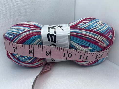 Colorway Sock Yarn - 100 Gram (3.53 oz) 400 Meters (437 Yards) Superfine Sock Fingering Weight Yarn - Pink, Red, White, Blue in Kuwait