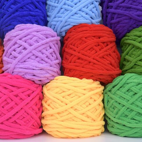 Chunky Velvet Chenille Yarn for Crocheting Velvet Fluffy Plush Thick Bulky Chunky Chenille Velvet Soft Baby Blanket Yarn for Crocheting Hand Knitting 100g(Khaki) in Saudi Arabia