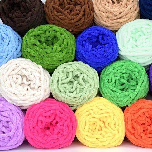 Chunky Velvet Chenille Yarn for Crocheting Velvet Fluffy Plush Thick Bulky Chunky Chenille Velvet Soft Baby Blanket Yarn for Crocheting Hand Knitting 100g(Khaki) in Saudi Arabia