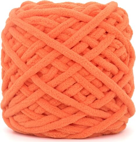 Chunky Velvet Chenille Yarn for Crocheting Velvet Fluffy Plush Thick Bulky Chunky Chenille Velvet Soft Baby Blanket Yarn for Crocheting Hand Knitting 100g(Khaki) in Saudi Arabia