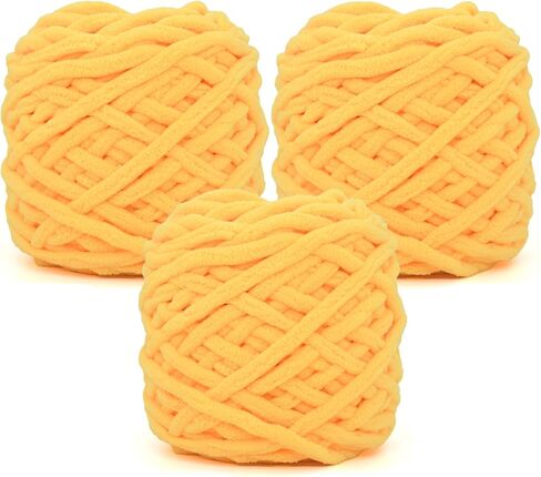 Chunky Velvet Chenille Yarn for Crocheting Velvet Fluffy Plush Thick Bulky Chunky Chenille Velvet Soft Baby Blanket Yarn for Crocheting Hand Knitting 100g(Khaki) in Saudi Arabia