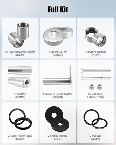 1.5 Inch Pin and Bushing Kit Fit for Bobcat 751 753 763 773 S130 Skid Steer Loader, Heavy Duty Bush Kit Replace 6707180 6700463 6716601 6730997 6805150 85D6 in Kuwait