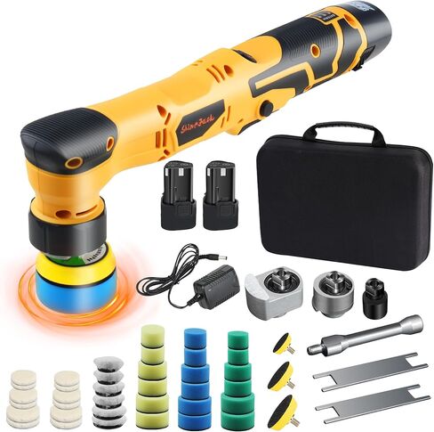 Cordless Mini Car Polisher, 1 Inch 3 Inch Dual Action & Rotary Polishing Machine for Car Detailing, Waxing, Polishing, Scratch Removing Yellow in Saudi Arabia