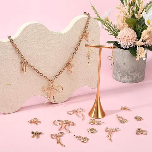 40 Pcs Gold Alloy Bowknot Charms Cute Mini Bowknot Dangle Charms Bow Bow Pendant Charm for DIY Christmas Decorate, Crafts Supplies, Necklace in Kuwait