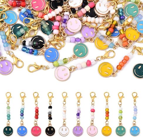 Echoed Elegance 45Pcs Alloy Enamel Pendants, 9 Styles Mixed Color Charms, Paw Print Design with Swivel Clasps, 35mm for Jewelry Making(45Pcs Paw Print) in Saudi Arabia