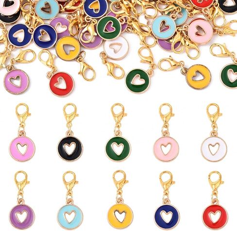 Echoed Elegance 45Pcs Alloy Enamel Pendants, 9 Styles Mixed Color Charms, Paw Print Design with Swivel Clasps, 35mm for Jewelry Making(45Pcs Paw Print) in Saudi Arabia