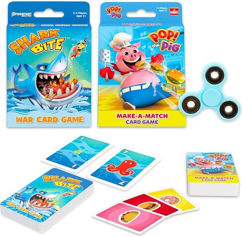 Goliath Shark Bite and Pop The Pig Card Games Set - Bundle with War and Memory Match Cards for Kids | Family Game Night War and Matching Activities in Kuwait