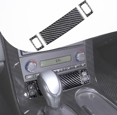 Lcojicep Car Interior Panel Trim Sticker Compatible with Corvette C6 Z06 ZR1 2005-2013 Real Carbon Fiber Interior Decorative Protective Cover Accessories (Seat Heating Button Panel A) in Kuwait