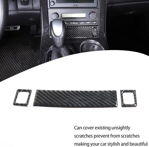 Lcojicep Car Interior Panel Trim Sticker Compatible with Corvette C6 Z06 ZR1 2005-2013 Real Carbon Fiber Interior Decorative Protective Cover Accessories (Seat Heating Button Panel A) in Kuwait