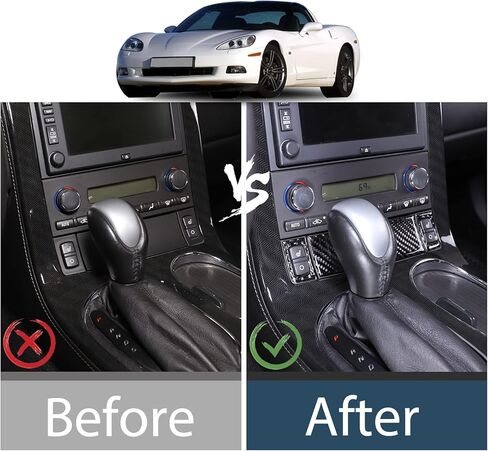 Lcojicep Car Interior Panel Trim Sticker Compatible with Corvette C6 Z06 ZR1 2005-2013 Real Carbon Fiber Interior Decorative Protective Cover Accessories (Seat Heating Button Panel A) in Kuwait