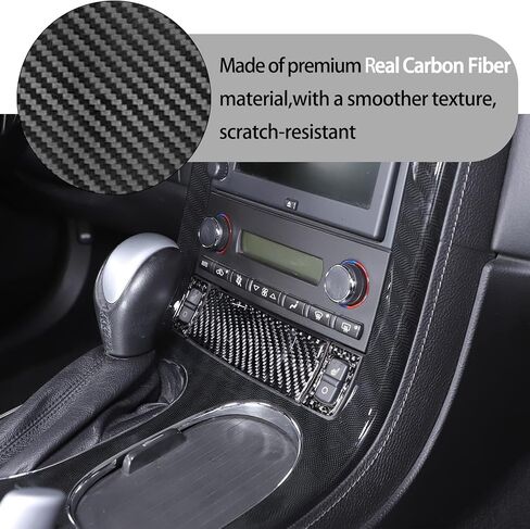 Lcojicep Car Interior Panel Trim Sticker Compatible with Corvette C6 Z06 ZR1 2005-2013 Real Carbon Fiber Interior Decorative Protective Cover Accessories (Seat Heating Button Panel A) in Kuwait