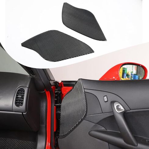 Lcojicep Car Interior Panel Trim Sticker Compatible with Corvette C6 Z06 ZR1 2005-2013 Real Carbon Fiber Interior Decorative Protective Cover Accessories (Seat Heating Button Panel A) in Kuwait