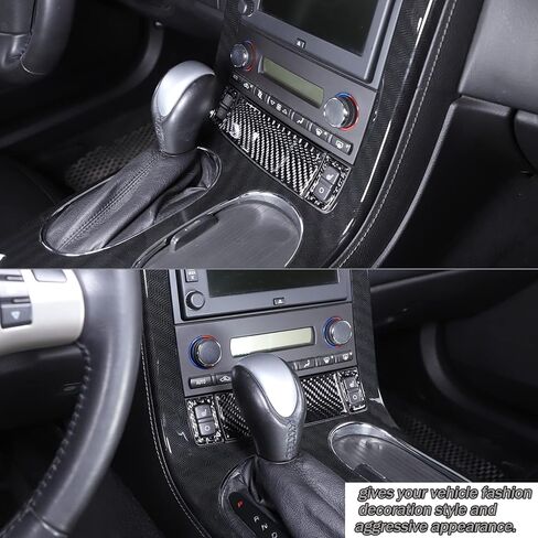 Lcojicep Car Interior Panel Trim Sticker Compatible with Corvette C6 Z06 ZR1 2005-2013 Real Carbon Fiber Interior Decorative Protective Cover Accessories (Seat Heating Button Panel A) in Kuwait