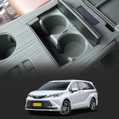 Center Console Cup Holder Insert for Sienna 2021 2022 2023 2024 2025 2026 Upgraded Organizer TPE Cup Holder for Sienna Interior Accessories in Saudi Arabia