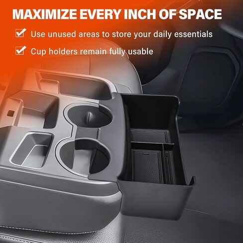 Front Cup Holder Storage Tray for 2019-2026 Chevy Silverado GMC Sierra 1500 & 2020-2026 2500HD 3500HD Accessories, Interior Armrest Center Console Organizer, (Jump Seat Split-Bench Only) in Kuwait