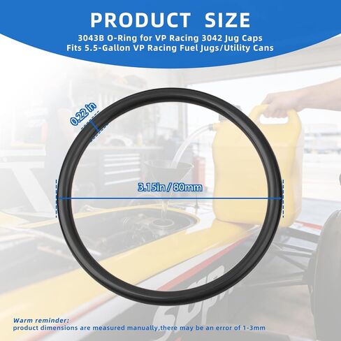 3043B Fuel Jug Cap O-Ring Kit Compatible with VP Racing Fuels 3042 Utility Jug Caps, Leak Proof Seal for Sealing Racing Fuel Jug Tank Caps (8 Pack) in Saudi Arabia