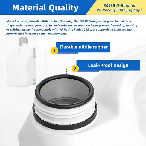 3043B Fuel Jug Cap O-Ring Kit Compatible with VP Racing Fuels 3042 Utility Jug Caps, Leak Proof Seal for Sealing Racing Fuel Jug Tank Caps (8 Pack) in Saudi Arabia