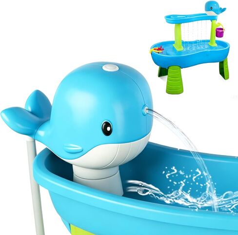 Water Table Pump,Battery Powered Whale Water Pump for Water Table Continuous Flow, Cordless, Rechargeable,No Damage Installation Outdoor Play Accessories for Kids(no Water Table Included) (Blue) in Saudi Arabia