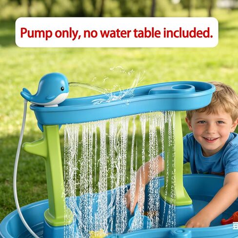 Water Table Pump,Battery Powered Whale Water Pump for Water Table Continuous Flow, Cordless, Rechargeable,No Damage Installation Outdoor Play Accessories for Kids(no Water Table Included) (Blue) in Saudi Arabia