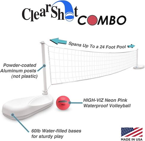 طوق كرة السلة Clear Shot Pool من Dunn-Rite مع حافة من الفولاذ المقاوم للصدأ قابلة للتعديل ولوحة خلفية شفافة وقاعدة مملوءة بالماء وكرة سلة مقاومة للماء in Kuwait