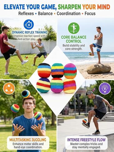 3Pcs Hand Made Knitted Footbag Sac, 2026 Upgraded Assorted Foot Bag Crochet Footbag Sacs for Adults, Juggling Balls for Beginners, Multicolored Geometric Pattern (Random Color) in Kuwait