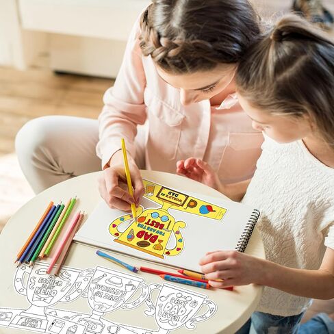 Fathers Day Crafts for Kids 48 PCS DIY Trophy Coloring Craft Kit Make Your Own Best Dad Trophy Gifts Projects Father's Day Toddlers Family Home Classroom Arts and Crafts Activities Party Supplies in Saudi Arabia
