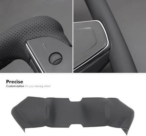MEWANT Steering Wheel Cover for Yoke Style Steering Wheel for Tesla Model S 2021-2023 / Model X 2021-2023 Hand-Stitched Steering Wrap in Kuwait