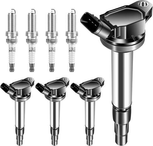 UF596 Ignition Coils Iridium Spark Plug Set of 4 Pack Compatible with Toyota Corolla 2009 2010 2011 2012 2013,for Prius Matrix,for Lexus CT200h Scion xD 1.8L L4 in Kuwait