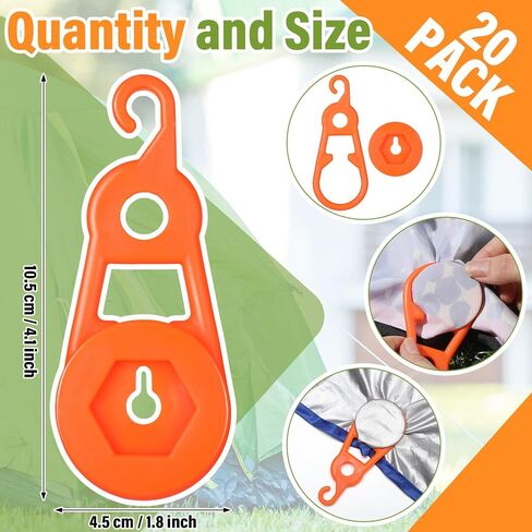 Weysat 20 Pcs 4.13 Inch Movable Snap Tarp Clips Heavy Duty Tarp Clamps Tie Down Clips for Outdoor Camping, Tent, Awning, Banner, Car Cover, Plastic Sheeting, Grommet Replacement in Kuwait