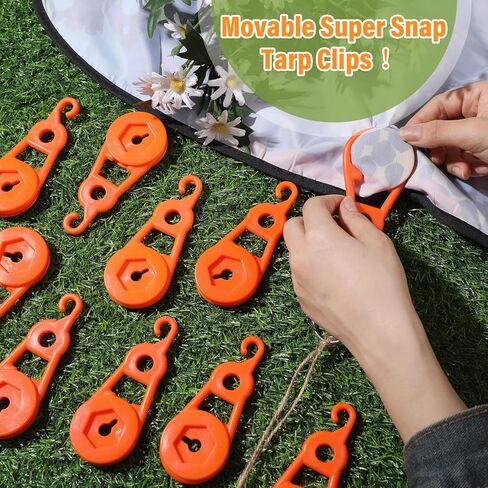 Weysat 20 Pcs 4.13 Inch Movable Snap Tarp Clips Heavy Duty Tarp Clamps Tie Down Clips for Outdoor Camping, Tent, Awning, Banner, Car Cover, Plastic Sheeting, Grommet Replacement in Kuwait
