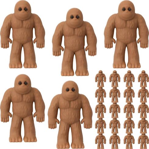 Chunful 25 Pcs Mini Bigfoot Figurine Bulk Little Sasquatch Figures Big Foot Toys for Hide and Seek Cake and Garden Decor Sasquatch Fans Birthday Holiday Party Gifts (Cute Style,Brown) in Kuwait