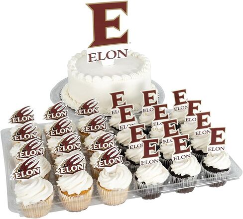 Desert Cactus Elon University Cupcake Topper and Cake Toppers Set - EU Phoenix 25 Pcs Food Party Supplies, Decorations, Graduation and Game Day in Kuwait