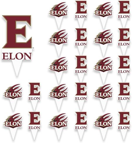 Desert Cactus Elon University Cupcake Topper and Cake Toppers Set - EU Phoenix 25 Pcs Food Party Supplies, Decorations, Graduation and Game Day in Kuwait