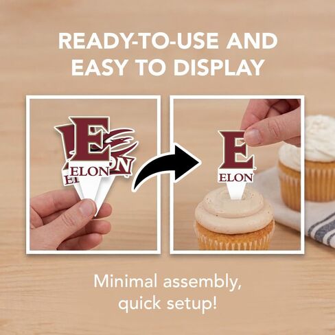 Desert Cactus Elon University Cupcake Topper and Cake Toppers Set - EU Phoenix 25 Pcs Food Party Supplies, Decorations, Graduation and Game Day in Kuwait