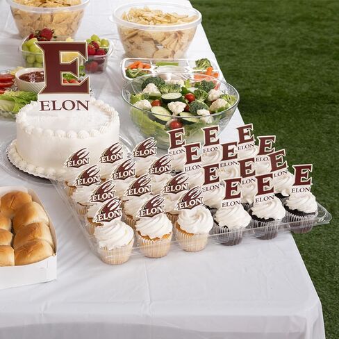 Desert Cactus Elon University Cupcake Topper and Cake Toppers Set - EU Phoenix 25 Pcs Food Party Supplies, Decorations, Graduation and Game Day in Kuwait
