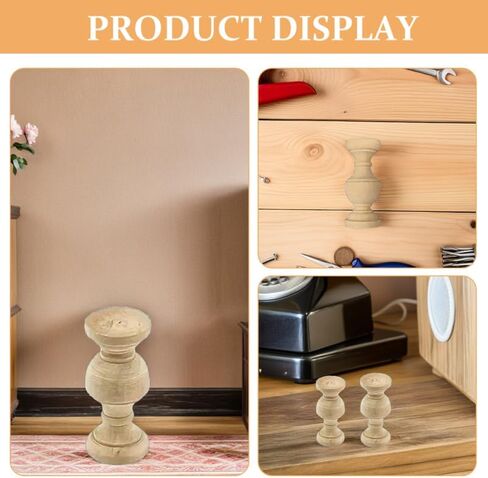 Garneck 10Pcs Unfinished Wood Spindles for Crafts: 2.55In Solid Beech Wooden Balusters Columns- Unpainted Finials for DIY Furniture Spindle Bed Frame Cabinet Dollhouse Stairs in Kuwait