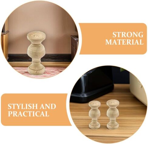 Garneck 10Pcs Unfinished Wood Spindles for Crafts: 2.55In Solid Beech Wooden Balusters Columns- Unpainted Finials for DIY Furniture Spindle Bed Frame Cabinet Dollhouse Stairs in Kuwait