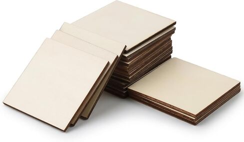 2x2 Inch Unfinished Wooden Squares - 20 Pcs Wooden Cutouts Blank Wood Pieces, Blank Natural Wood Slices, Woods Square Cutouts Tiles for DIY Craft, Painting, Staining, Scrabble Tiles & Home Decor in Kuwait