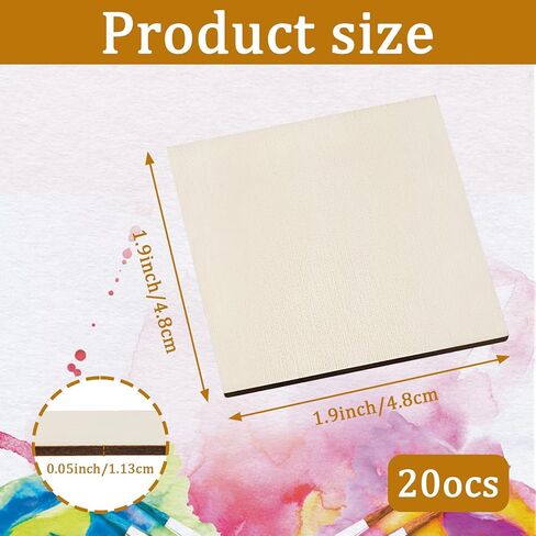 2x2 Inch Unfinished Wooden Squares - 20 Pcs Wooden Cutouts Blank Wood Pieces, Blank Natural Wood Slices, Woods Square Cutouts Tiles for DIY Craft, Painting, Staining, Scrabble Tiles & Home Decor in Kuwait