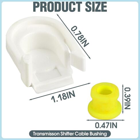 2-Piece Transmission Shifter Cable Bushing with Cap, Shift Linkage Repair Kit Compatible with Ford Edge 2015-2018, Escape 2013-2019, Fusion, C-Max, Replaces KV6Z-7K340-A DG9Z-7S004-A, White & Yellow in Saudi Arabia