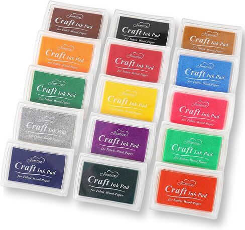 houlishu OLULU Craft Ink Pad Set, 15 Vibrant Colors, for Rubber Stamps, DIY Crafts, Card Making, Scrapbooking in Saudi Arabia