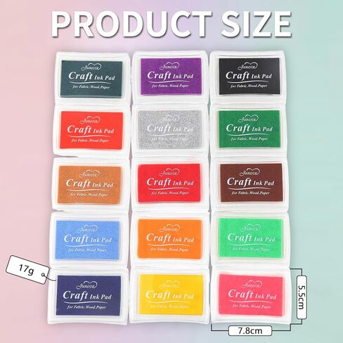 houlishu OLULU Craft Ink Pad Set, 15 Vibrant Colors, for Rubber Stamps, DIY Crafts, Card Making, Scrapbooking in Saudi Arabia