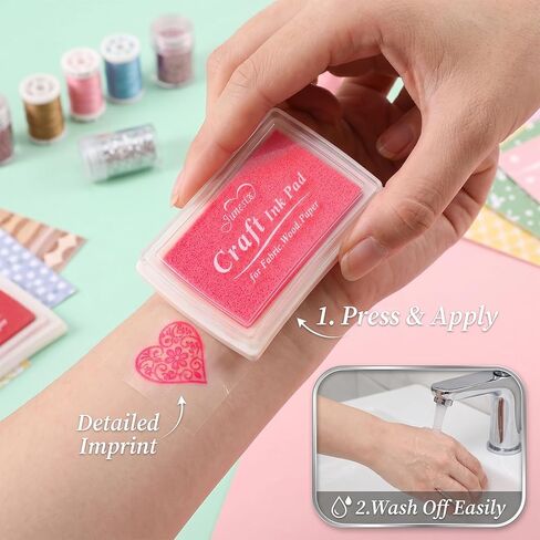 houlishu OLULU Craft Ink Pad Set, 15 Vibrant Colors, for Rubber Stamps, DIY Crafts, Card Making, Scrapbooking in Saudi Arabia